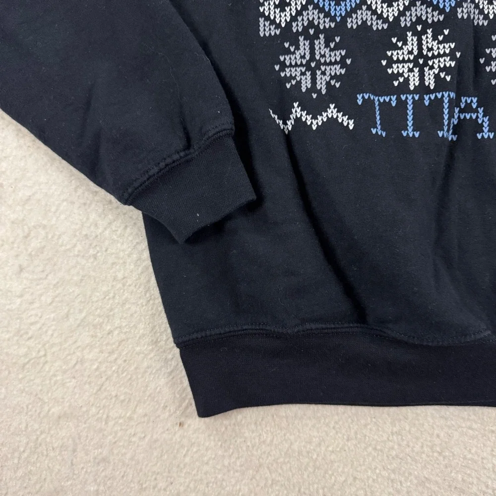 Gildan Sweatshirt Unisex Small Black Excellent TCU Titans Faux Knit Graphic